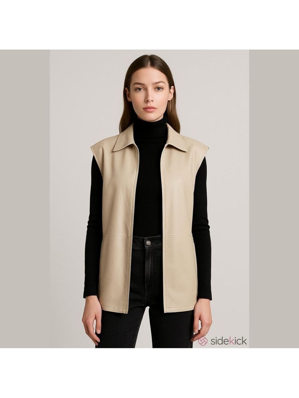 Marc of NY Pleather Vest, Size XL, PTP 24”, L32”, Pockets, Plus Size.  (T6)